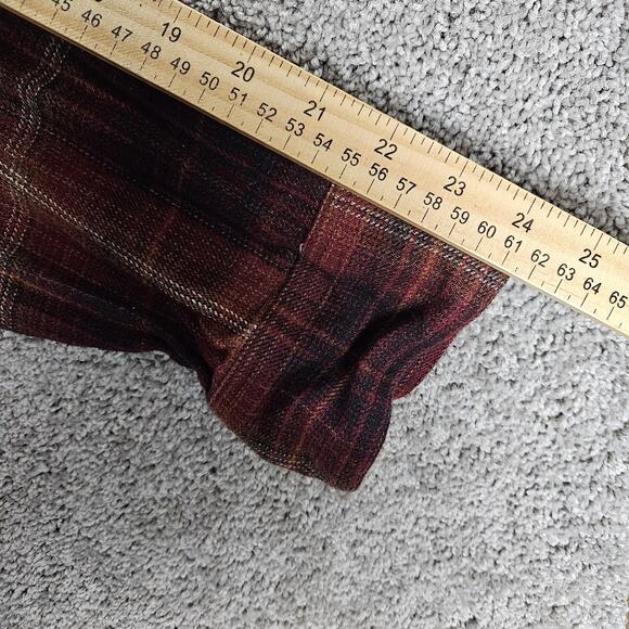 Ariat Shirt Mens 3XL Red Flannel Hiller Retro Fit Pearl Snap Plaid Western Work - Picture 12 of 13